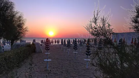 Sunset on the beach at Alba Adriatica