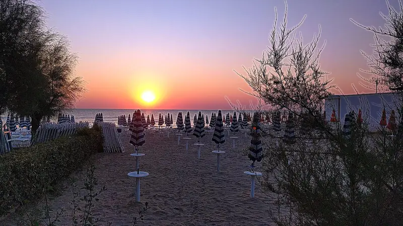 Sunset on the beach at Alba Adriatica