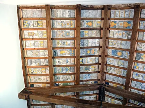 The majolica ceiling of the church of San Donato in Castelli