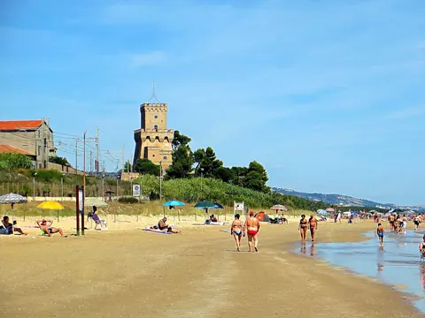 Pineto beach with the Cerrano Tower