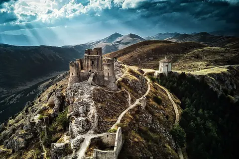 Rocca Calascio and the church of Santa Maria della Pietà